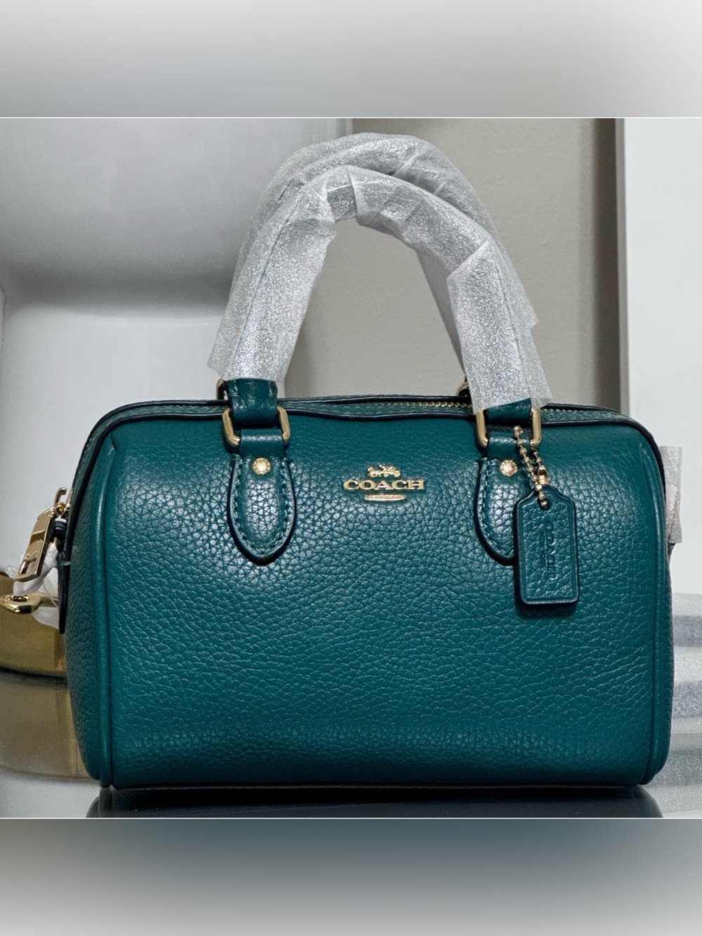 COACH Mini Rowan Crossbody Bag, EMERALD GREEN